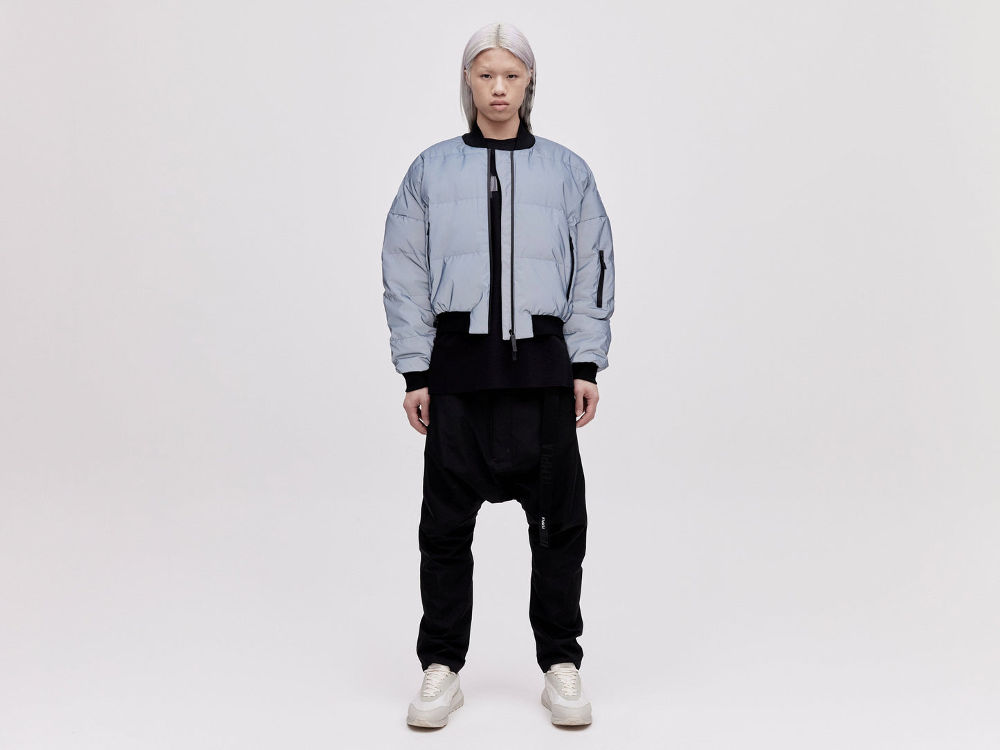 Reflective Bomber Down Jacket - Reflective Blue