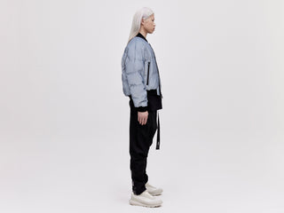 Reflective Bomber Down Jacket - Reflective Blue