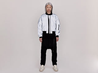 Reflective Bomber Down Jacket - Reflective Blue