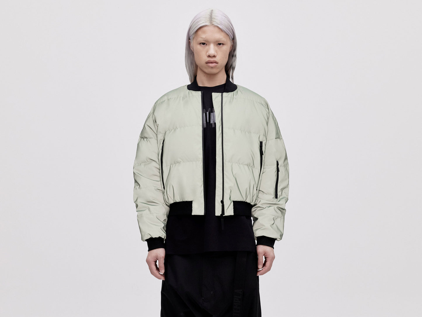 Reflective Bomber Down Jacket - Reflective Jade