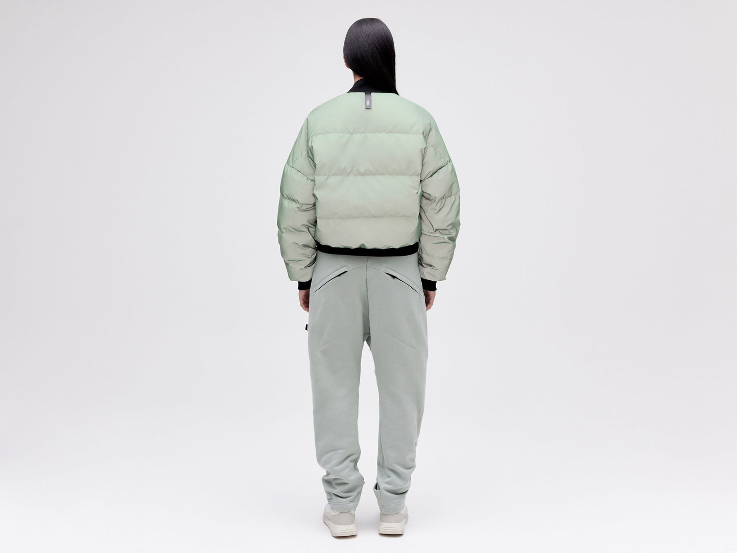 Reflective Bomber Down Jacket - Reflective Jade