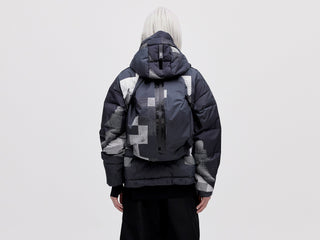 Utility Down Jacket with Backpack - Dark Pixel