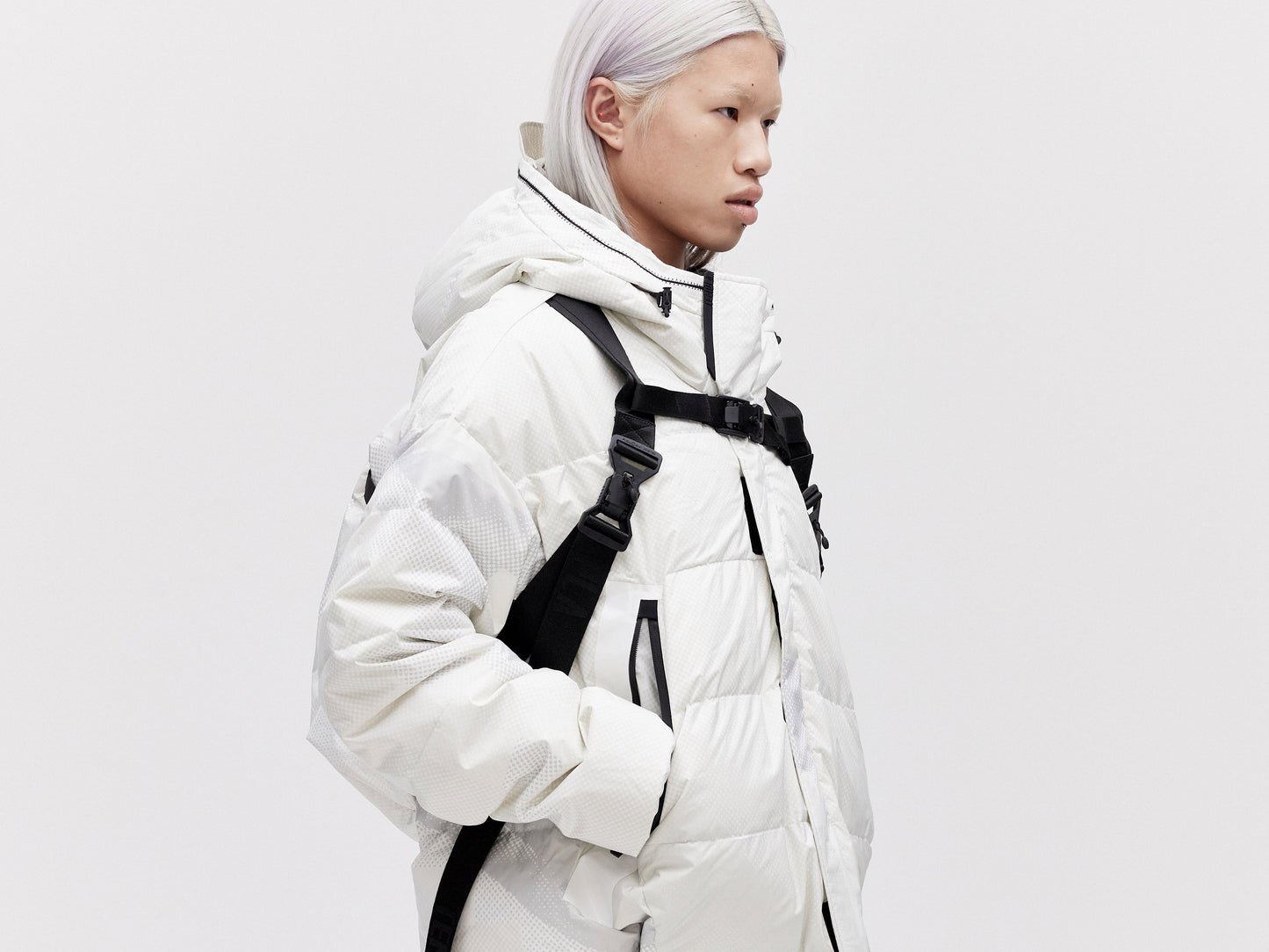 Utility Down Jacket with Backpack - Light Pixel