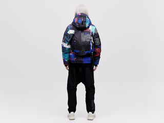 Utility Down Jacket with Backpack - Dark Splatter
