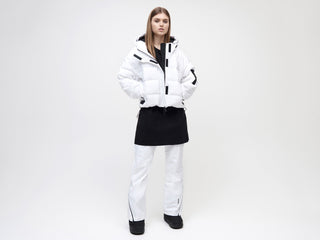 Naswa Puffer Cropped - White