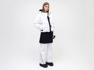 Naswa Puffer Cropped - White