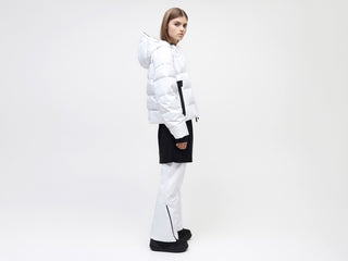 Naswa Puffer Cropped - White