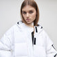 Naswa Puffer Cropped - White