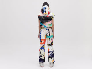 Cropped Down Vest - Light Splatter