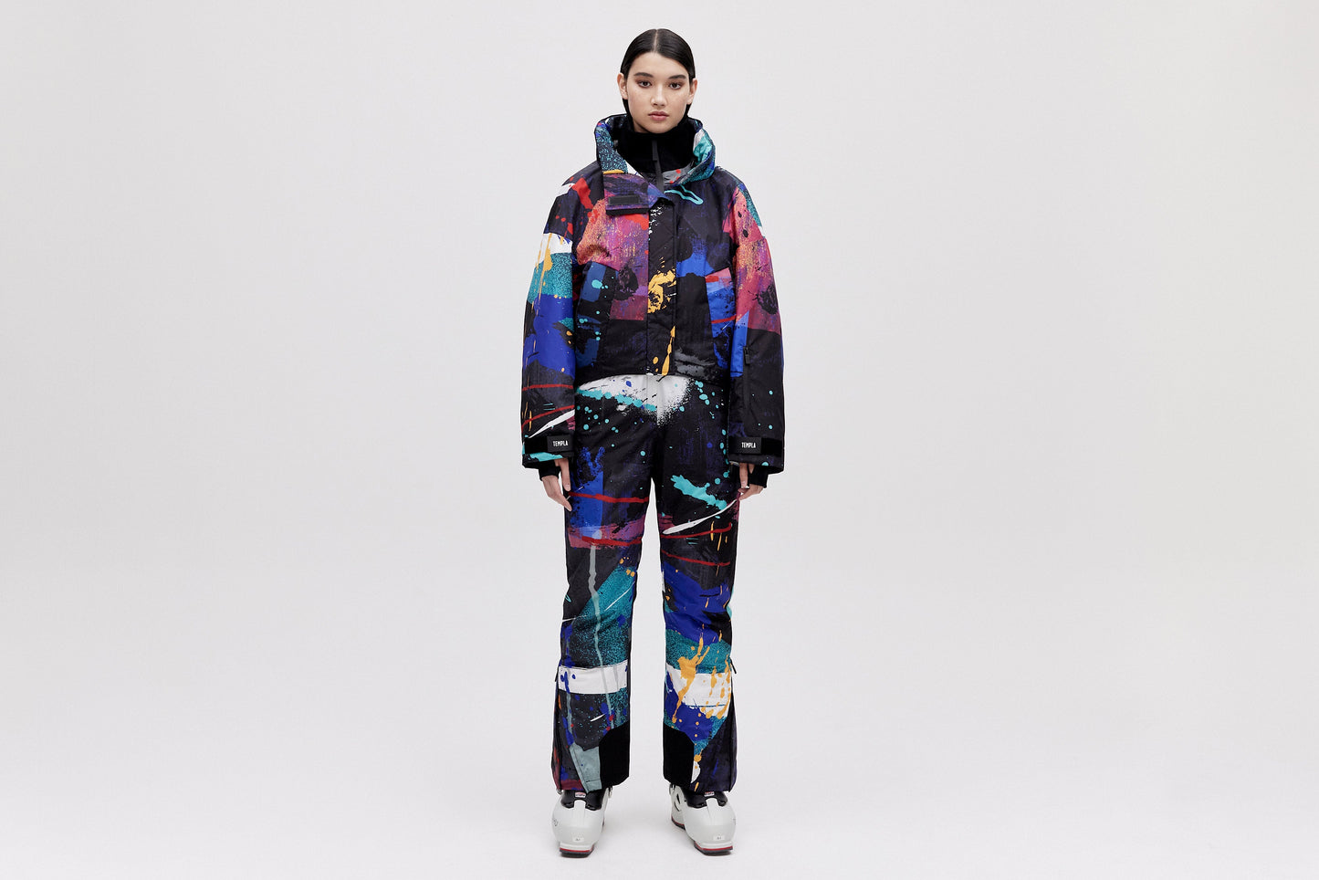 Cropped Cocoon Jacket - Dark Splatter