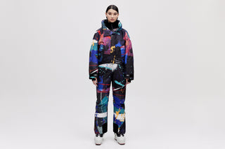 Cropped Cocoon Jacket - Dark Splatter