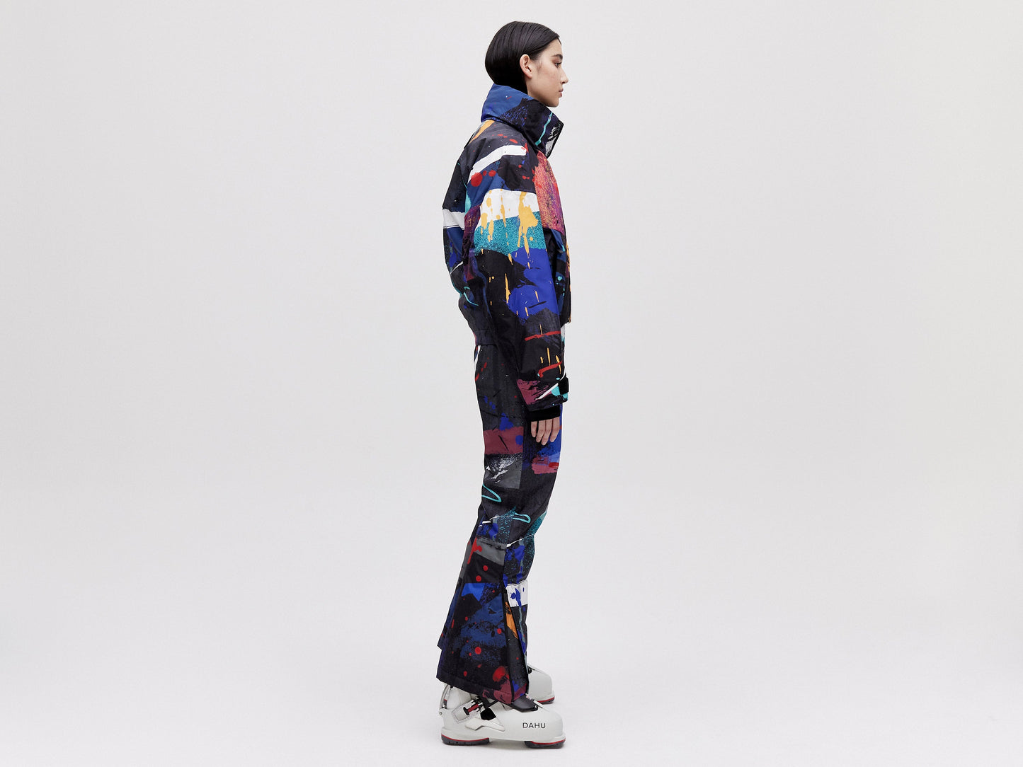 Cropped Cocoon Jacket - Dark Splatter