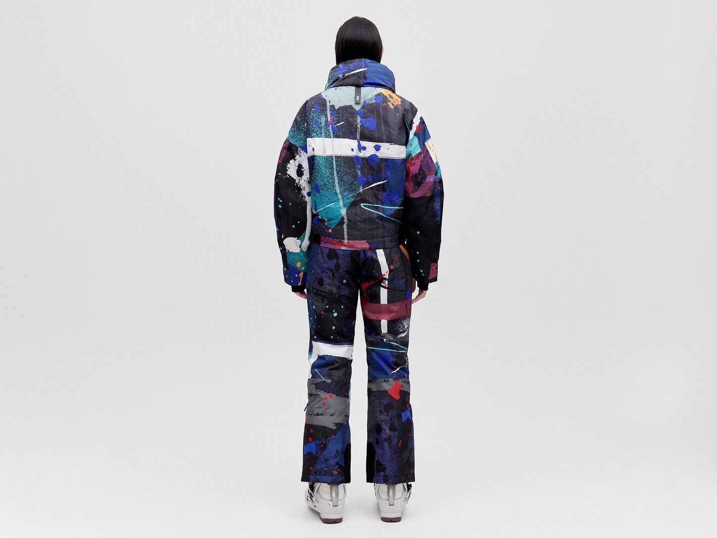 Cropped Cocoon Jacket - Dark Splatter