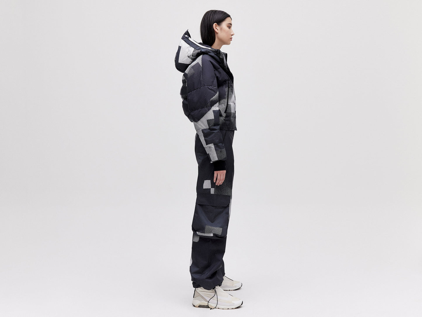 Cropped Down Jacket - Dark Pixel