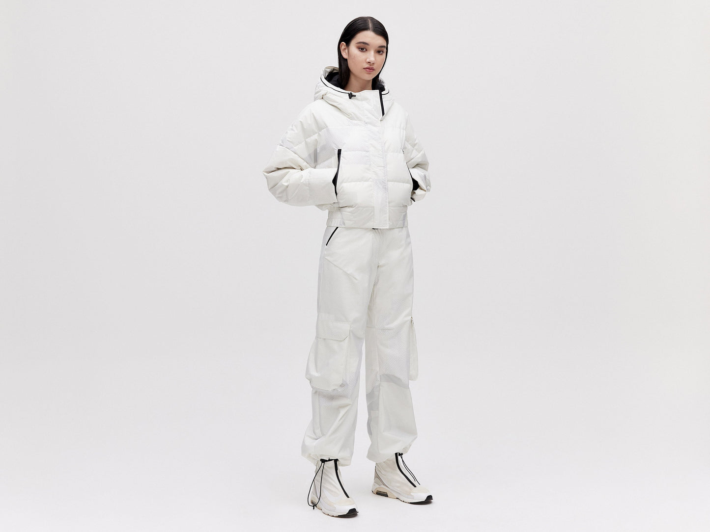 Cropped Down Jacket - Light Pixel