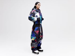 Cropped Down Jacket - Dark Splatter