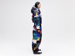 Cropped Down Jacket - Dark Splatter