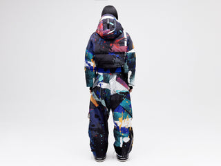 Cropped Down Jacket - Dark Splatter