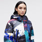 Cropped Down Jacket - Dark Splatter