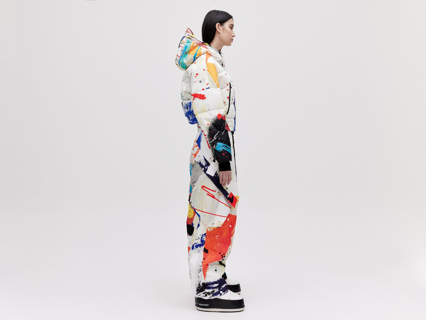 Cropped Down Jacket - Lighter Splatter