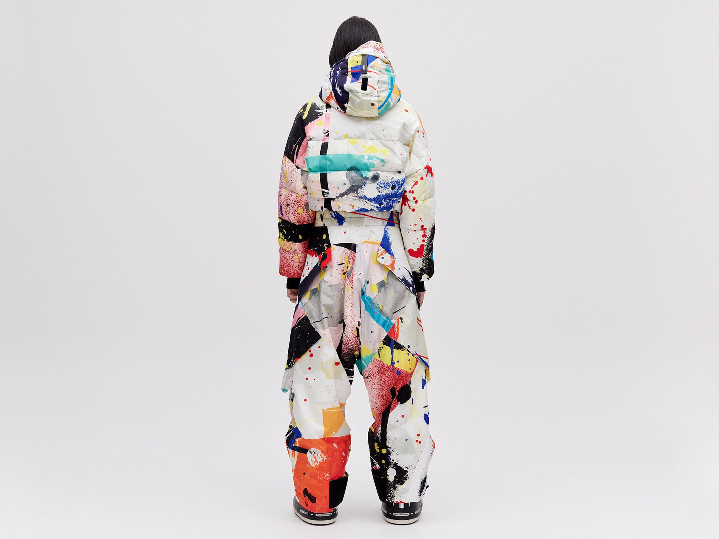 Cropped Down Jacket - Lighter Splatter