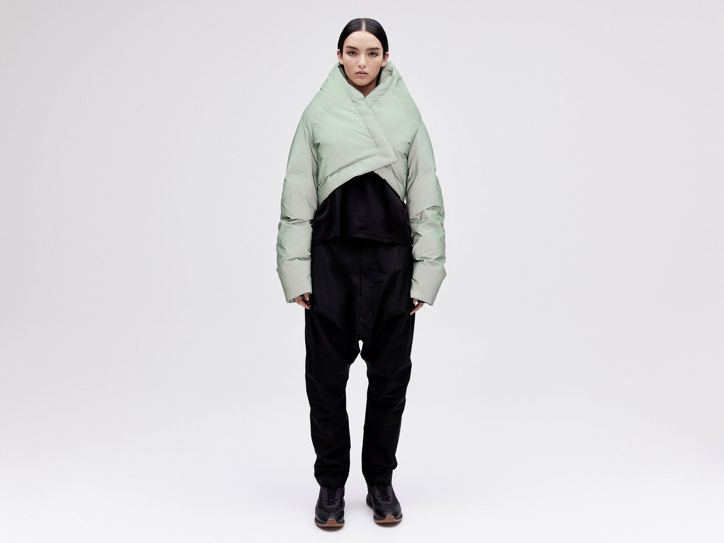 Wrap Down Jacket - Reflective Jade