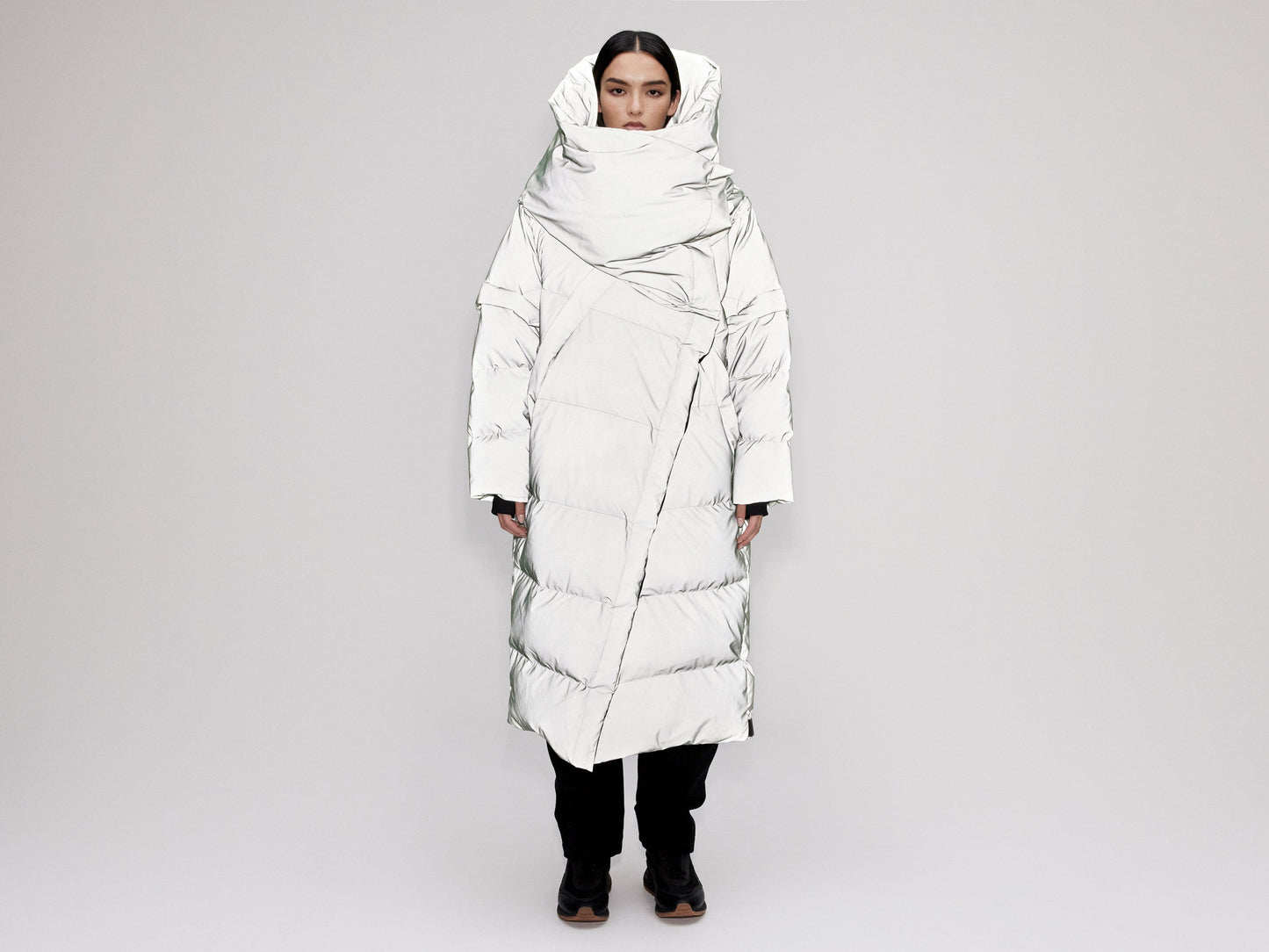 Wrap Down Coat - Reflective Jade