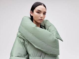 Wrap Down Coat - Reflective Jade