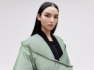 Wrap Down Coat - Reflective Jade