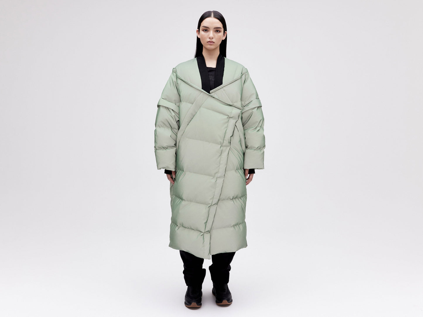 Wrap Down Coat - Reflective Jade