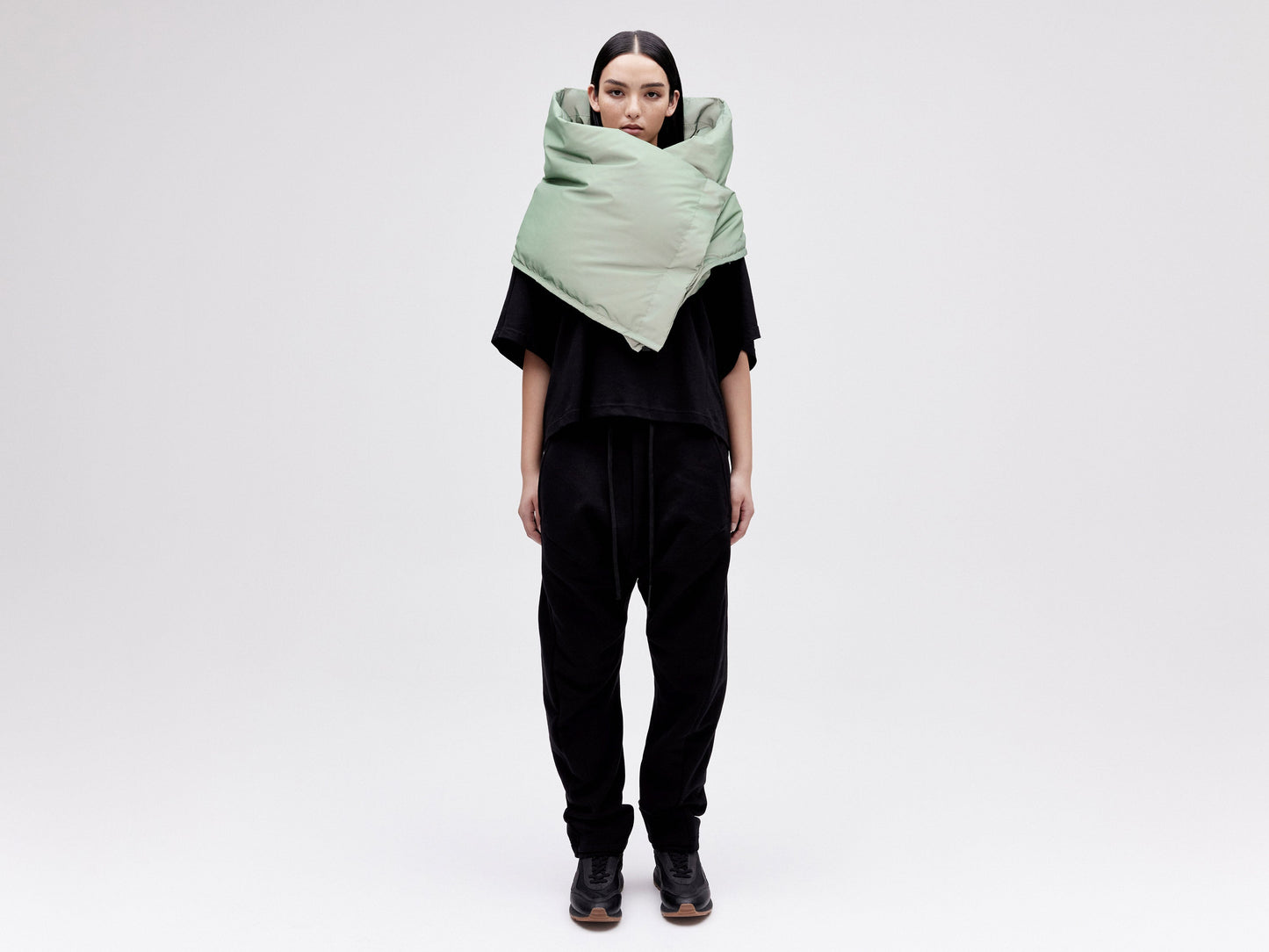 Wrap Down Coat - Reflective Jade