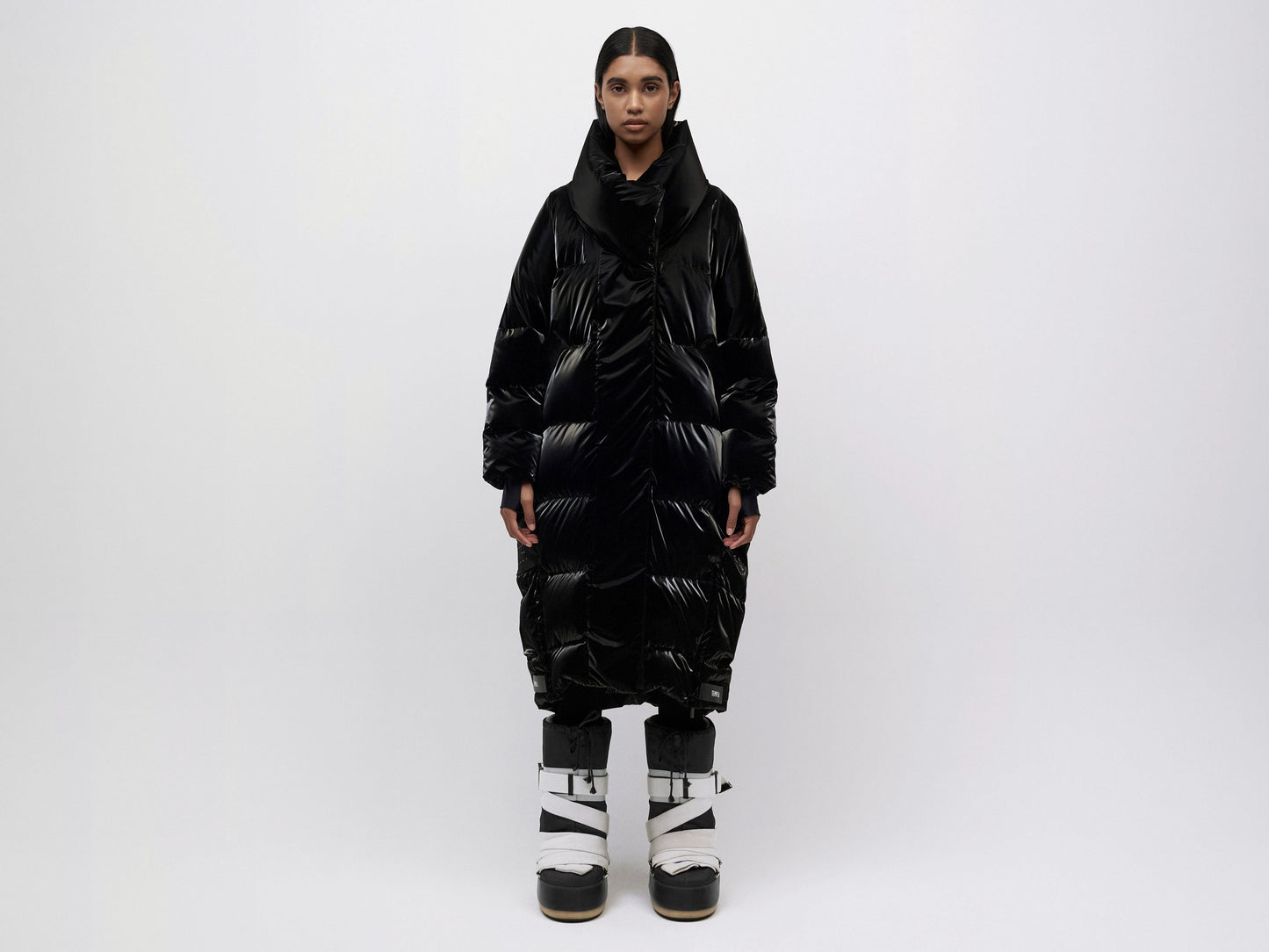 Gloss Down Coat - Black