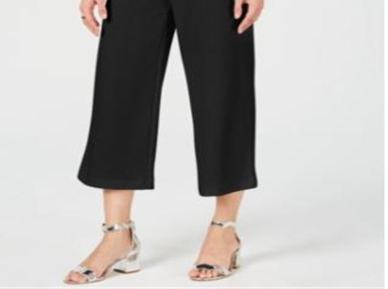 INC International Concepts Women's O Ring Culotte Pants Black Size 16 Petite