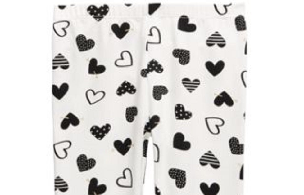 First Impressions Baby Girl's Heart Leggings White Size 6-9MOS