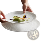 Textured Ceramic Round Plate Nordic Rock Pattern