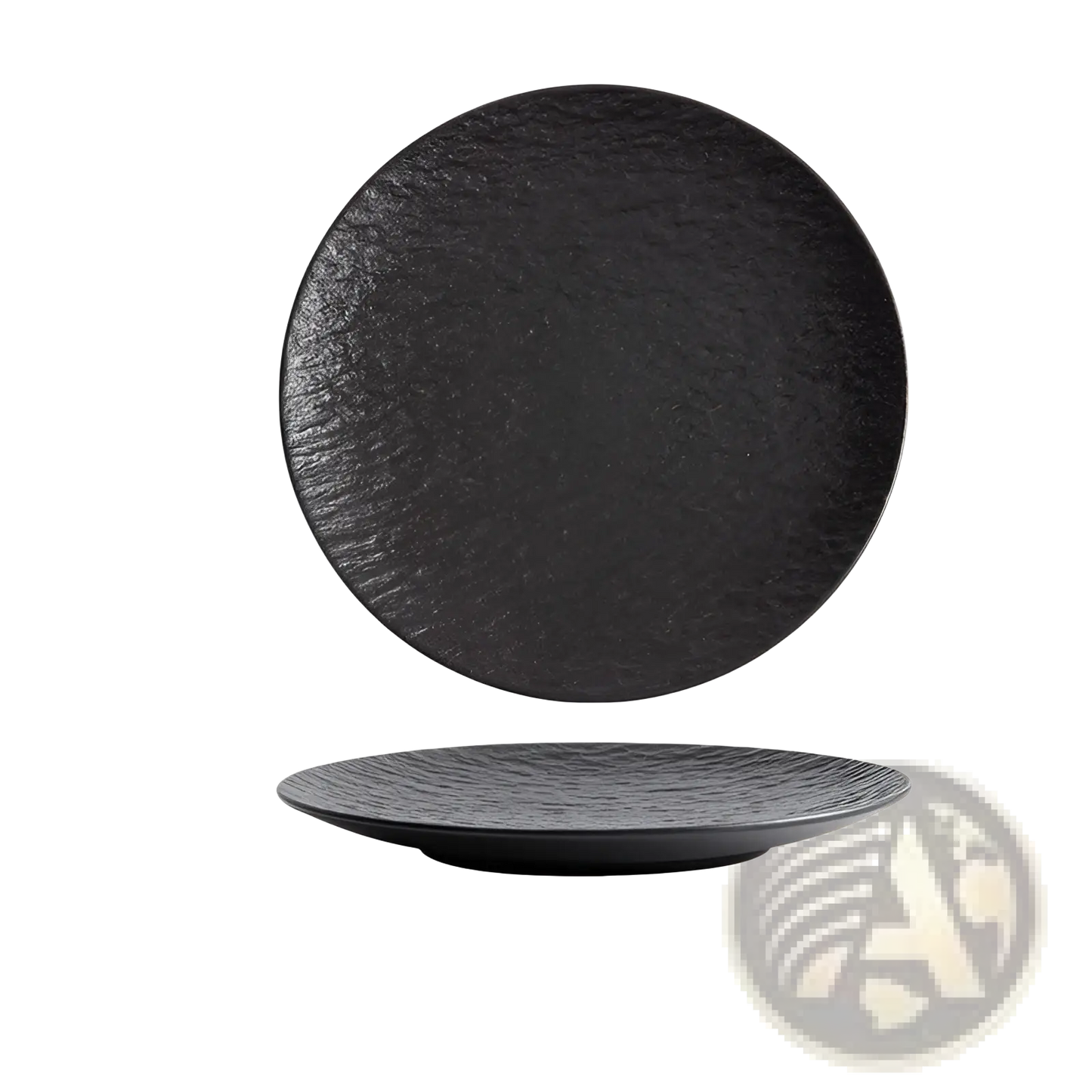 Textured Ceramic Round Plate Nordic Rock Pattern