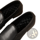 Textured Cowhide Leather Pointed Toe Loafers