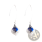 Textured Silver Orchid Crystal Drop Earrings