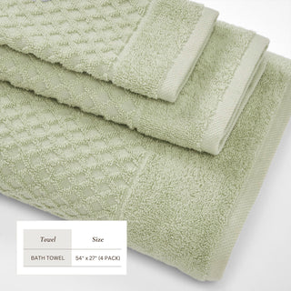 Cotton Diamond Waffle Weave Bath Towel Set - Grayson Collection