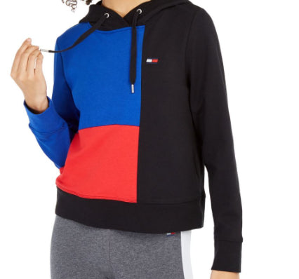 Tommy Hilfiger Women's Sport Colorblocked Hoodie Blue Size Medium