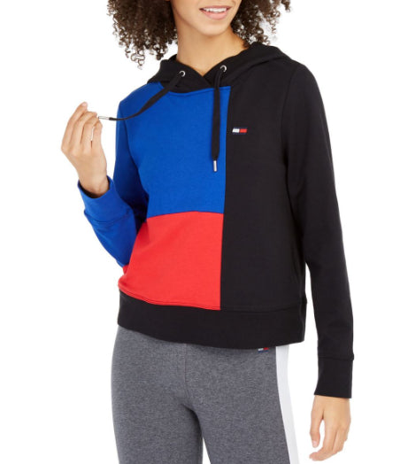 Tommy Hilfiger Women's Sport Colorblocked Hoodie Blue Size Medium