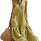 Tiered Sleeveless Maxi Dress with Zipper Neckline