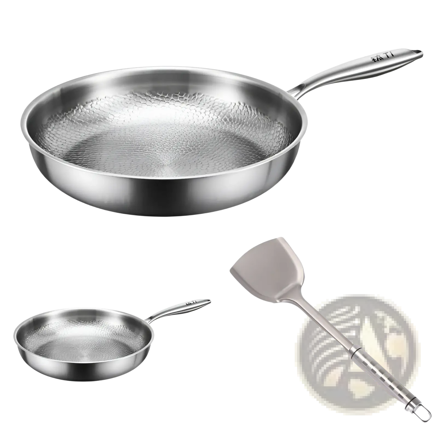 Titanium Hammered Non-stick Frying Pan with Lid