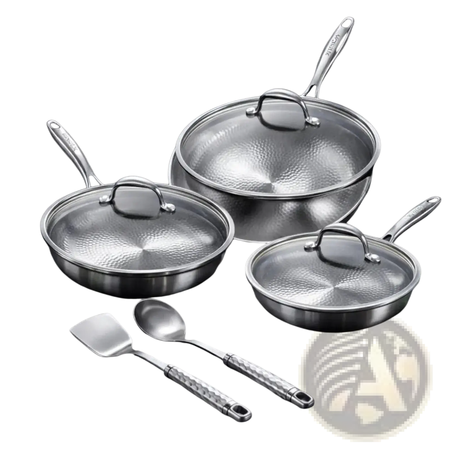 Titanium Hammered Non-stick Frying Pan with Lid