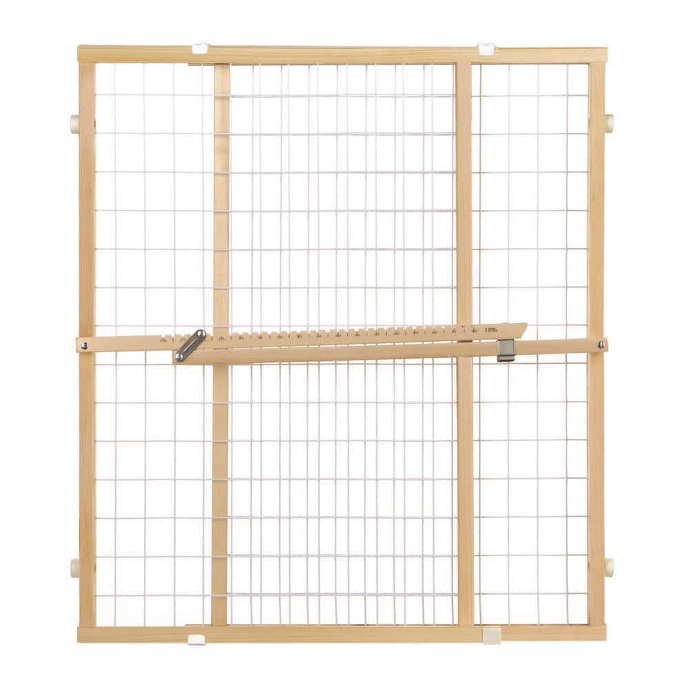 North States Wide Wire Mesh Pet Gate Wood White 295 50 x 32