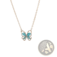 Translucent Butterfly Gemstone Pendant Necklace