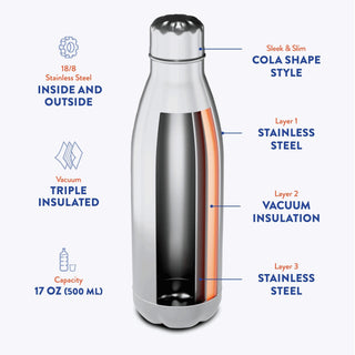 Triple-Insulated Stainless Steel Water Bottle - 2 Pack