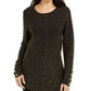 Alfani Women's Metallic Swing Sweater Black Size Petite Small