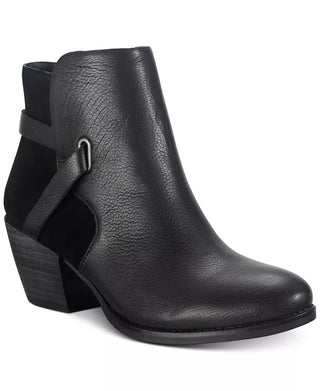 American Rag Women's Ashlyn Leather Leather Booties Shoes Black Size 6 M