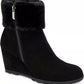 Alfani Women's Step 'N Flex Oreena Faux-Fur-Cuff Wedge Booties Black Size 10 M